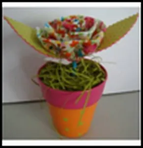 Декорат. украшение для интер. Цветочек в горшочке (23301) (14см)