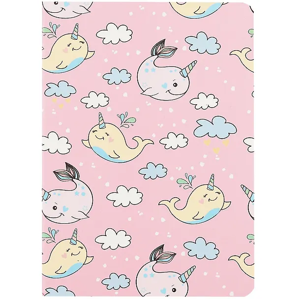 Записная книжка «Happy narwhals» А6, 32 листа в линейку, сшивка, Kairui, в ассортименте 252014 — 3