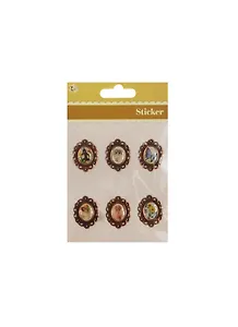 Наклейки в металл оправе для скрапа Овальные (Br-12) (11034612) (6шт) (упаковка)