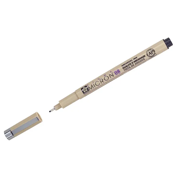 Ручка капиллярная черная "Pigma Micron" 0.6мм, Sakura 3165425 — 1