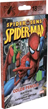 Карандаши цветные 18цв "Spider-man" к/к, подвес, Disney — 228165 — 1