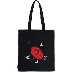 Сумка-шоппер "Аниме. Японский зонтик и бабочки", 40 х 32 см