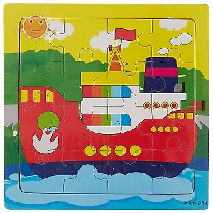 Развивающая рамка Кораблик, дерево, 15х15 см