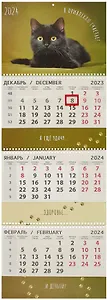 Календарь квартальный 2024г 295*830 "Привлекаю счастье" настенный, трёхблочный, спираль