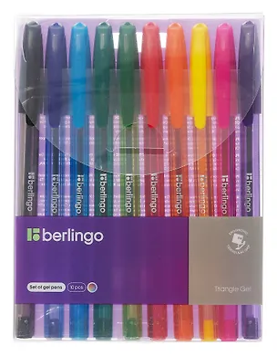 Набор гелевых ручек 10 цветов 0,5 мм, Triangle Gel, Berlingo 3100372