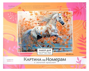 Картина по номерам с золотом  на подрамнике 40х50 см. "Летящая Грация"