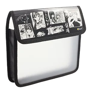 Папка для тетрадей А5 "Чёрно-белое аниме" липучка, Оникс