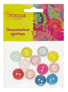 Набор для творчества, Tukzar, Декоративные элементы для декора Пуговицы деревянные, 8*10см в ассорт