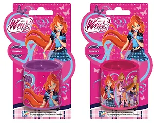 Точилка 2отв. мет.контейнер, блистер, WINX