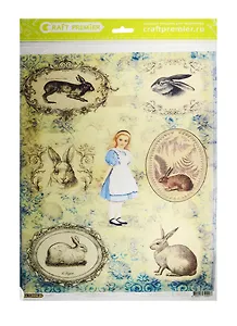 Рисовая бумага для декупажа Craft Premier Алиса (CPD0580) (А3) (25г/м)