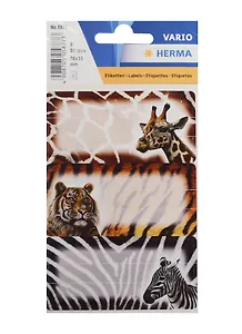 Наклейки для тетрадей «Африка», 3 шт на листе, Herma