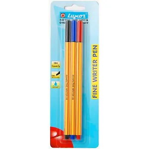 Ручки капиллярные 03цв (синяя/черная/красная) "Finliner", 0,5мм, блистер, Luxor