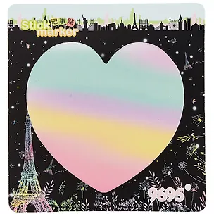 Блок бумаги самоклеяйщийся "Heart" 75л, фигурный, ассорти, инд.у.п 261244