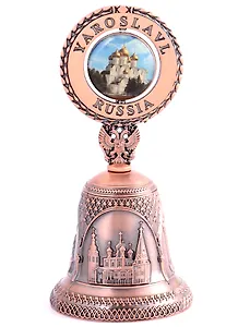 Колокол Ярославль 3вида рельеф (металл, цвет бронза, вставки цвет золото)