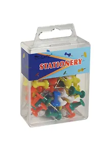 Кнопки гвоздики 50шт, цветные, пл/уп