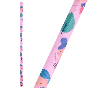 Бумага упаковочная 70*100см "Феи на розовом" глянц., инд.уп.