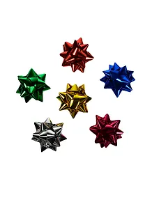 Бант декоративный d7,5 блестящий, липучка, ассорти