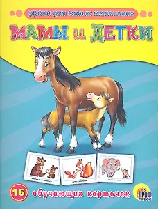 Мамы и детки. 16 обучающих карточек