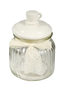 Сувенир Феникс Презент Стеклянная ёмкость для продуктов Белая чашка 10,5*15см 600мл