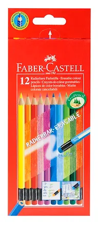Карандаши цветные Faber-Castell, Color Pencils, 12 цветов с ластиком 229787