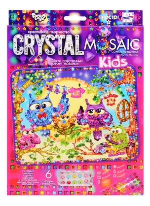 Набор для творчества ДАНКО-ТОЙС Crystal Mosaic Kids Совы — 2796887 — 1