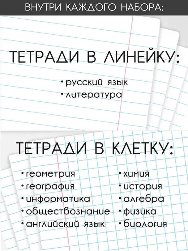 Комплект предметных тетрадей 12 штук, 48 листов, серии "Shadow", Be Smart 3151085 — 2