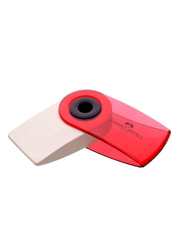 Ластик"Sleeve Mini", прямоугольный, 54*25*13мм, пластиковый футляр тонир. прозрачный, Faber-Castell 261617 — 1