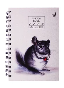 Скетчбук А5 60л "SKETCHBOOK. Шиншилла", 120г/м2, софт. тач, евроспираль