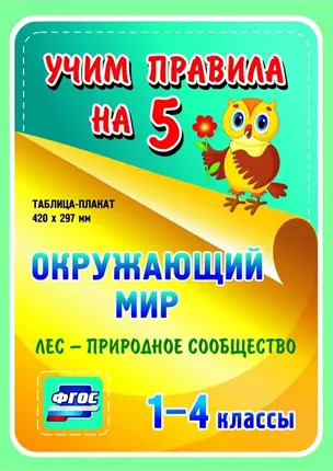 Окружающий мир. Лес - природное сообщество. 1-4 классы. Таблица-плакат — 2784517 — 1