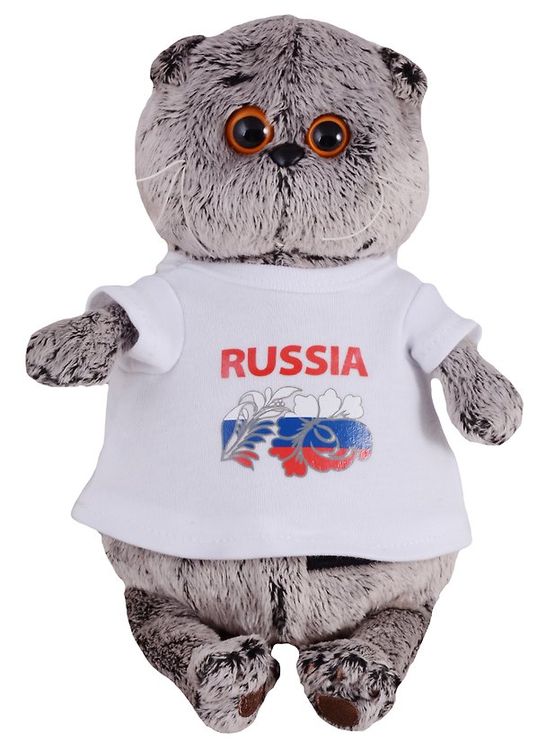 Мягкая игрушка Басик в футболке с принтом Россия (19 см) (Ks19-099) 2654042 — 1