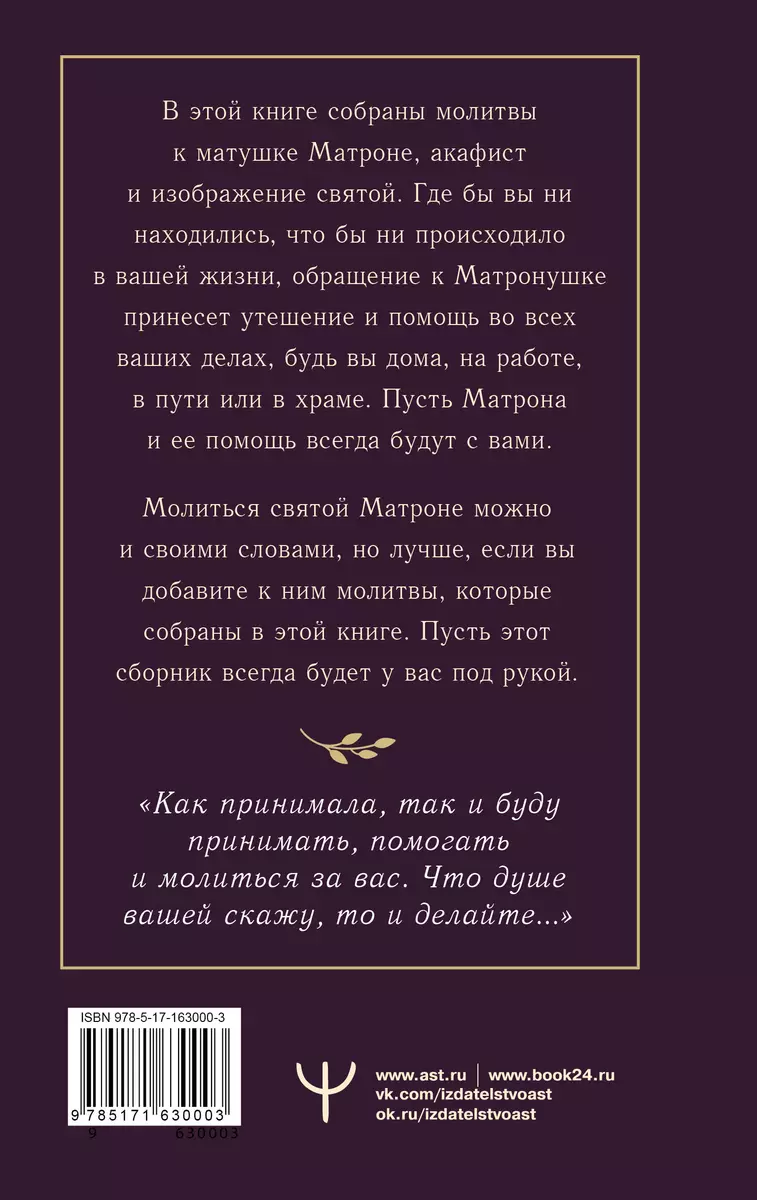 Матрона Московская. Помощь, утешение, защита (Ольга Светлова) - купить  книгу с доставкой в интернет-магазине «Читай-город». ISBN: 978-5-17-163000-3