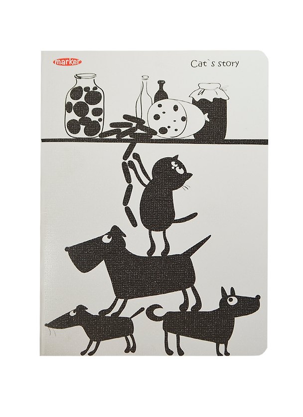 Тетрадь общая «Cat story», 60 листов в клетку, А4, в ассортименте - Marker Arte 232237 — 1