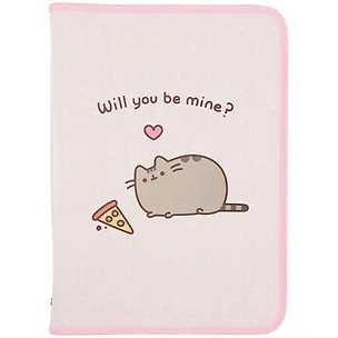 Папка для тетрадей А4 "Pusheen" пластик, молния с трёх сторон 258248