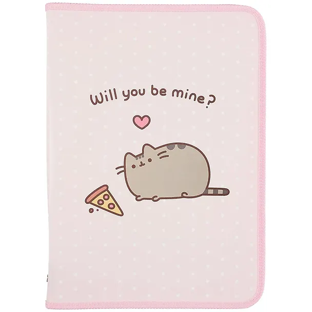 Папка для тетрадей А4 "Pusheen" пластик, молния с трёх сторон 258248 — 1