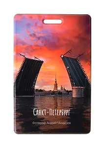 Чехол для карточек вертикальный СПб Дворцовый мост, Петропавловская крепость (ДК2025-495)