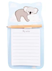 Блок для записей с карандашом 90*170 40л на магните "Коала на облаке", инд.уп.