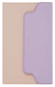 Ежедневник недат. А6+ 120л "Плезир" беж. и сиреневый, кожзам, тв.переплет, тисн.фольгой, закругл.углы, офсет, справ.мат-лы, ляссе, инд.уп