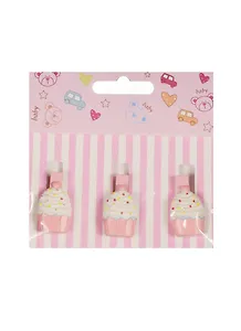 Набор прищепок декоративных, 3 шт, полистоун,капкейк