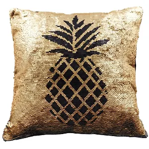Подушка с пайетками Ананас черный(текстиль)(40х40)