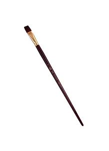 Кисть художественная Вернисаж, синтетика бордовая, плоская, длинная ручка №16, Гамма