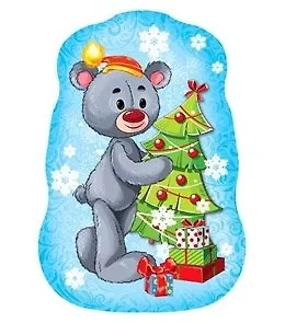 Мини открытка одинарная Мишка в красной шапочке 5-02-0044 339228 — 1