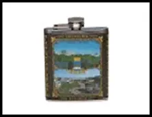 ГС фляжка металл кожзам Тюмень Панорама 7 oz 410805, шт