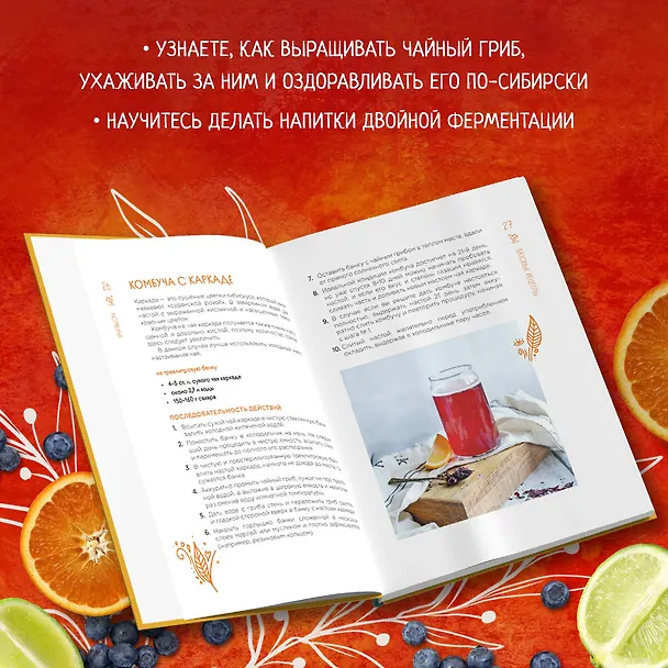 Книга Комбуча. Искусство сочетания вкуса и пользы. Рецепты чайного гриба и напитков из него. (Ольга Ивенская) — 6