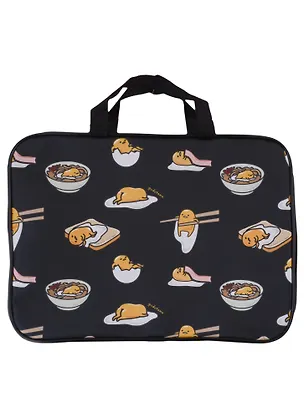 Папка для тетрадей А4 "Gudetama" 29*36*7,5см, молния, черный, ткань 2969044