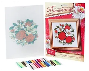 Набор для вышивания крестиком Букет роз и лилий (537326) (20х28см) (упаковка)