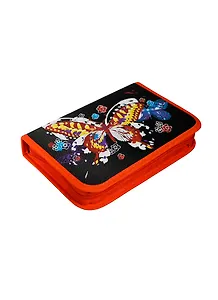 Пенал школьный 1отд. "Для девочек" 20*13*3,5см, полиэстер, печать по ткани, аппликация, вышивка, фигурная собачка, Феникс