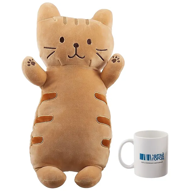 Мягкая игрушка Кот бежевый в полосочку на спине (45/50см) 2640247 — 3