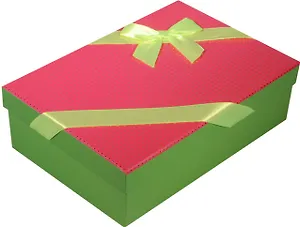 Коробка подарочная "Неон" розовая 20*13*6см