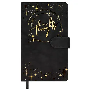 Ежедневник недат. А6+ 120л "Тиволи глосс" черный, кожзам, тв.переплет, тиснение фольгой, магнит.клапан, офсет, ляссе