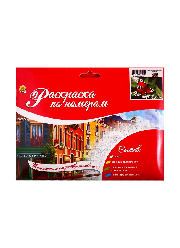 Набор ТМ Рыжий Кот Раскраска на картоне A4 Яркая бабочка (Арт. Р-2399) 2808900 — 2